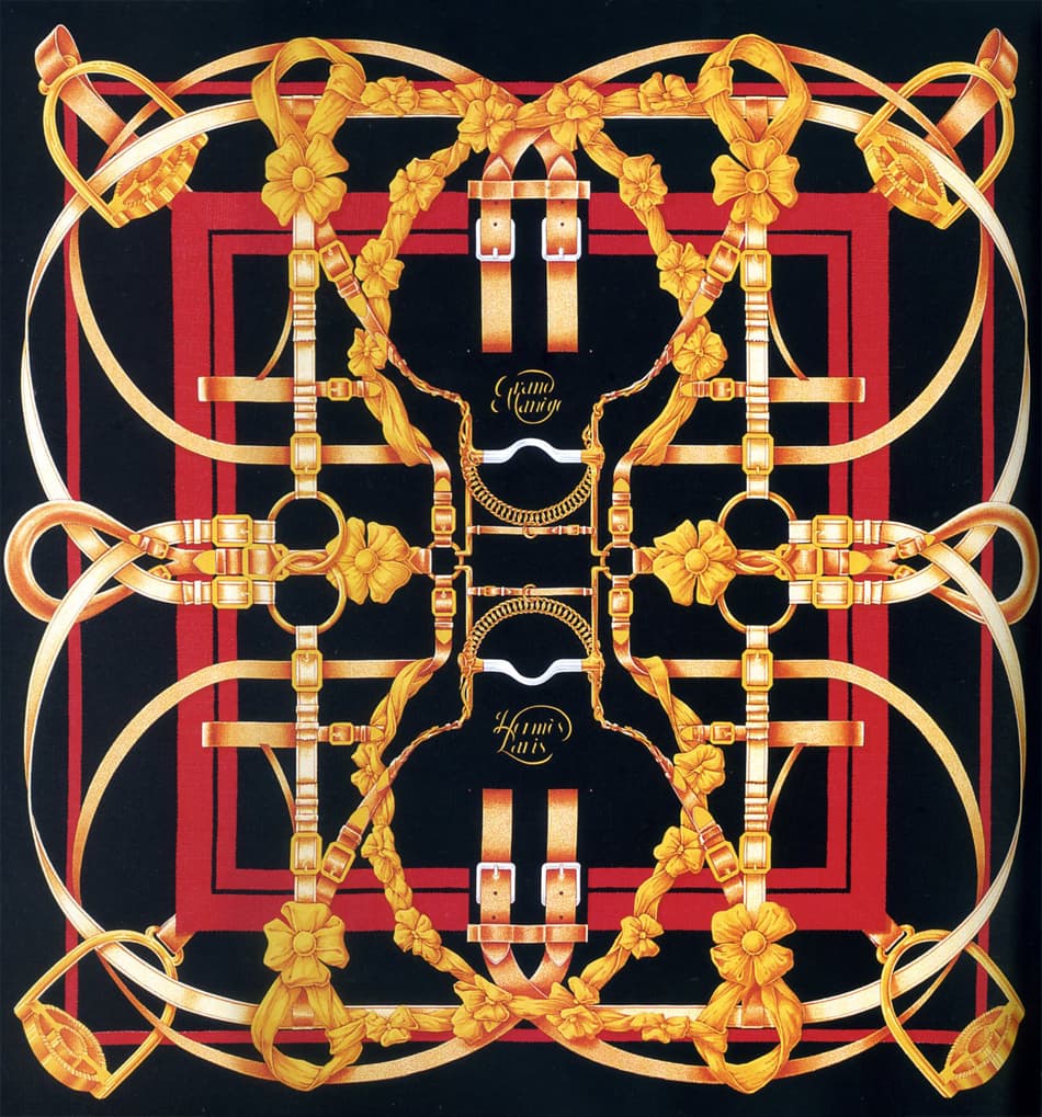 ÉCHARPE AUTHENTIQUE HERMES Carres 90 Poste et Cavalerie bleu 100 % soie