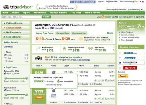 TripAdvisor airlines