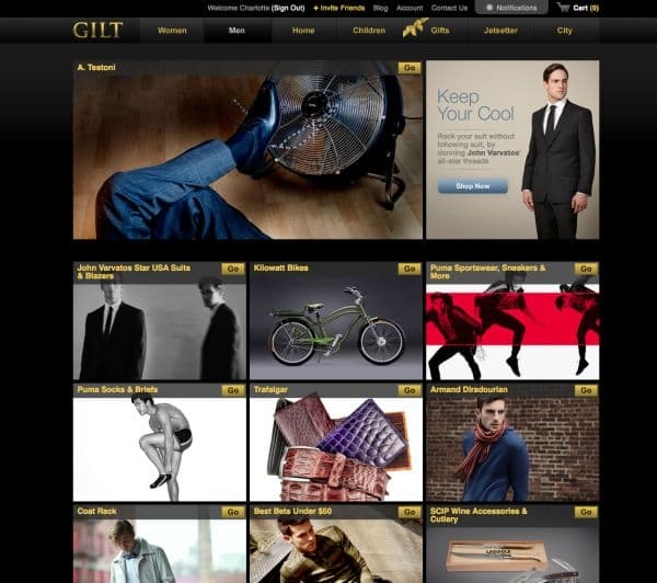 gilt luxury website