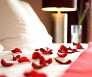 Valentines hotel room