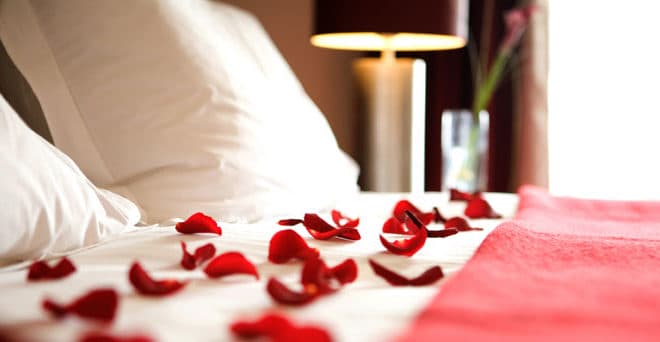 Valentines hotel room