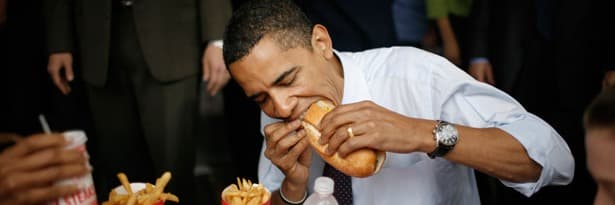 Obama eating