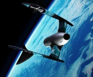 Virgin spaceship in space