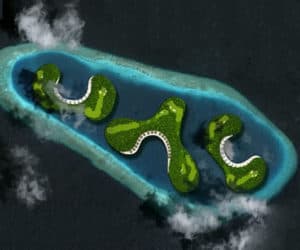 floating golf course