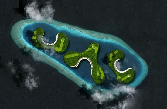 floating golf course