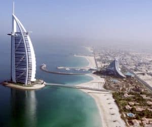 Aerial view luxury Burj Al Arab