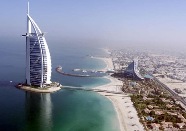Dubai Middle East aerial view