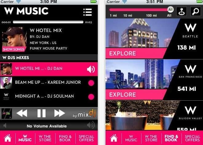 w hotel iphone app