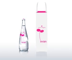 3 evian Bottle with Bag