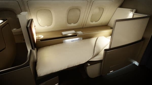 Lufthansa windowside bed First Class