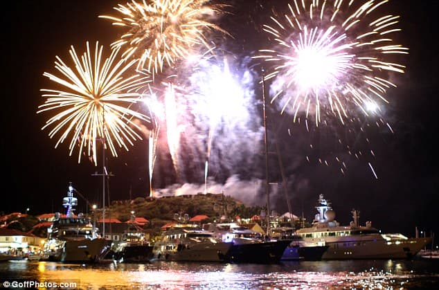 Fireworks harbour St Barts