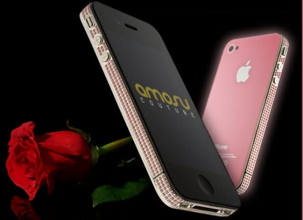 amosu couture valentine pink swarovski iphone 4