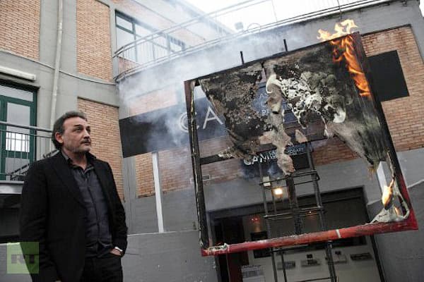 Italian museum burns art