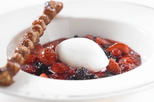 mixed compote of raw and stewed fruits