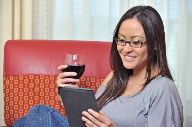 woman drinking wine