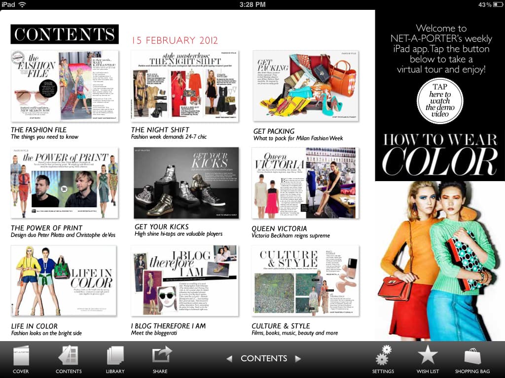 NetaPorter ipad Magazine