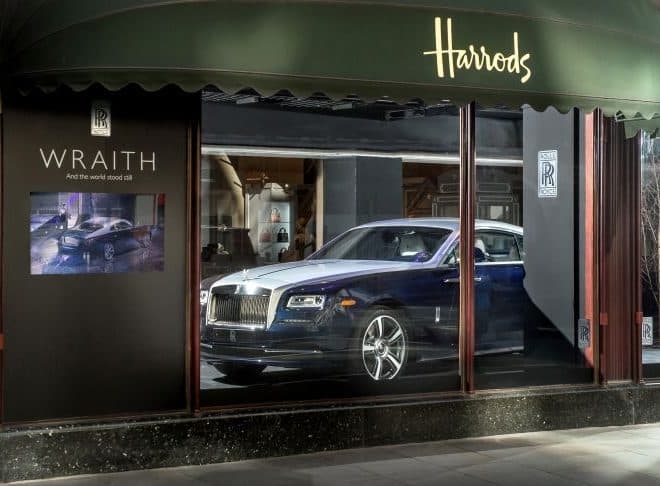 Rolls Royce Wraith Harrods Window