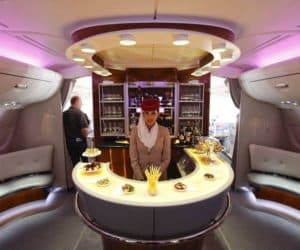 Emirates Airbus A380 bar