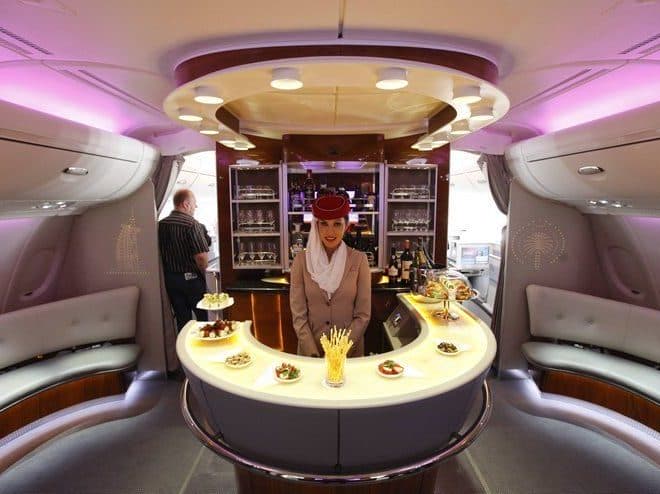 Emirates Airbus A380 bar