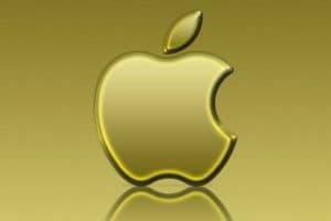 Gold apple logo