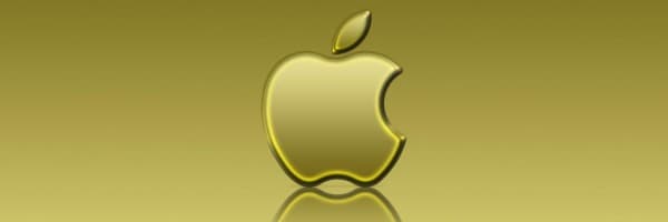 Gold apple logo