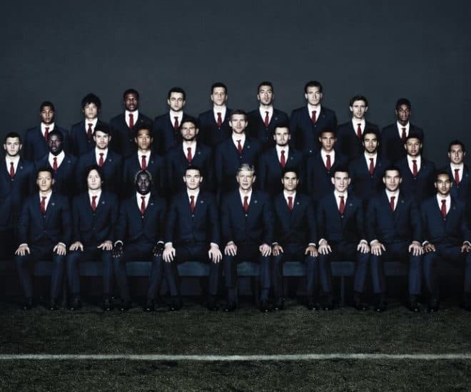 The Arsenal players wearing Lanvin