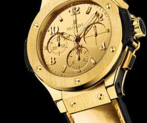 Hublot monochrome gold watch
