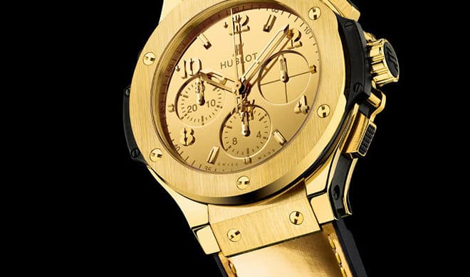 Hublot monochrome gold watch