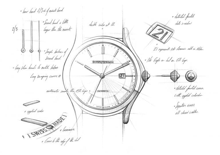 Armani watch sketch
