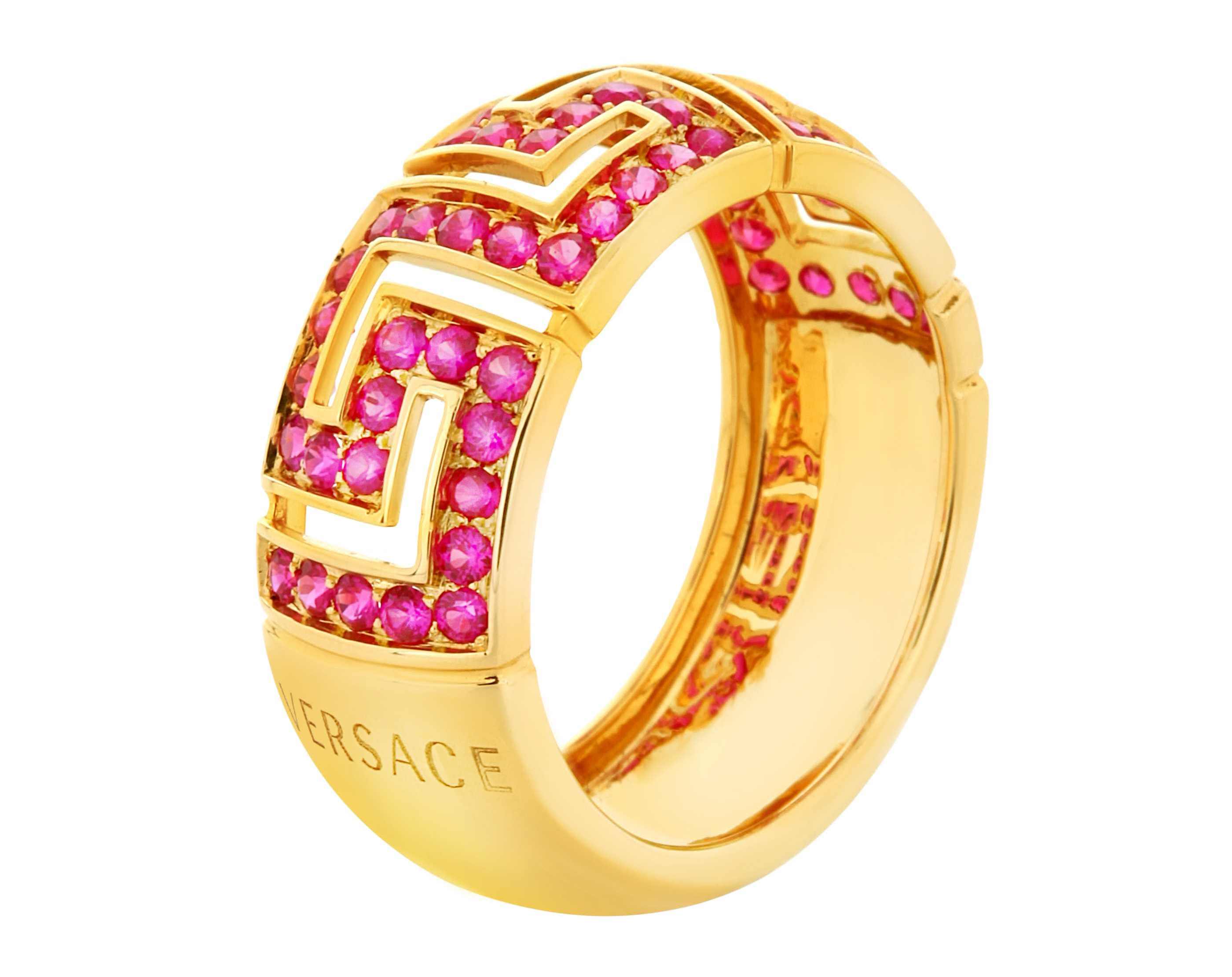 Versace Greca Red Rubies ring