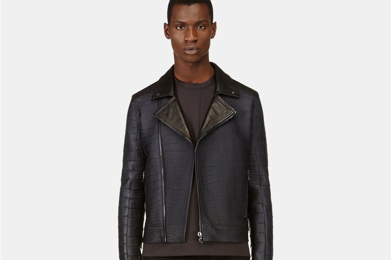 calvin klein alligator biker jacket