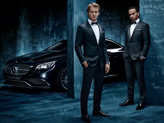 Formula One drivers Lewis Hamilton and Nico Rosberg
