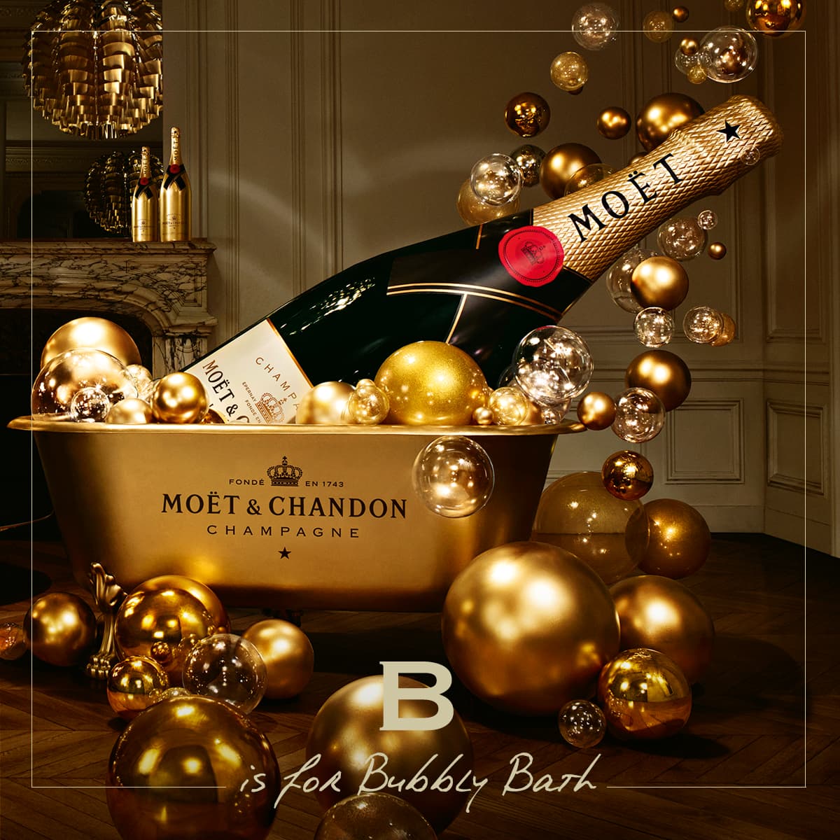 B for Bubbly Bath #MoetMoment