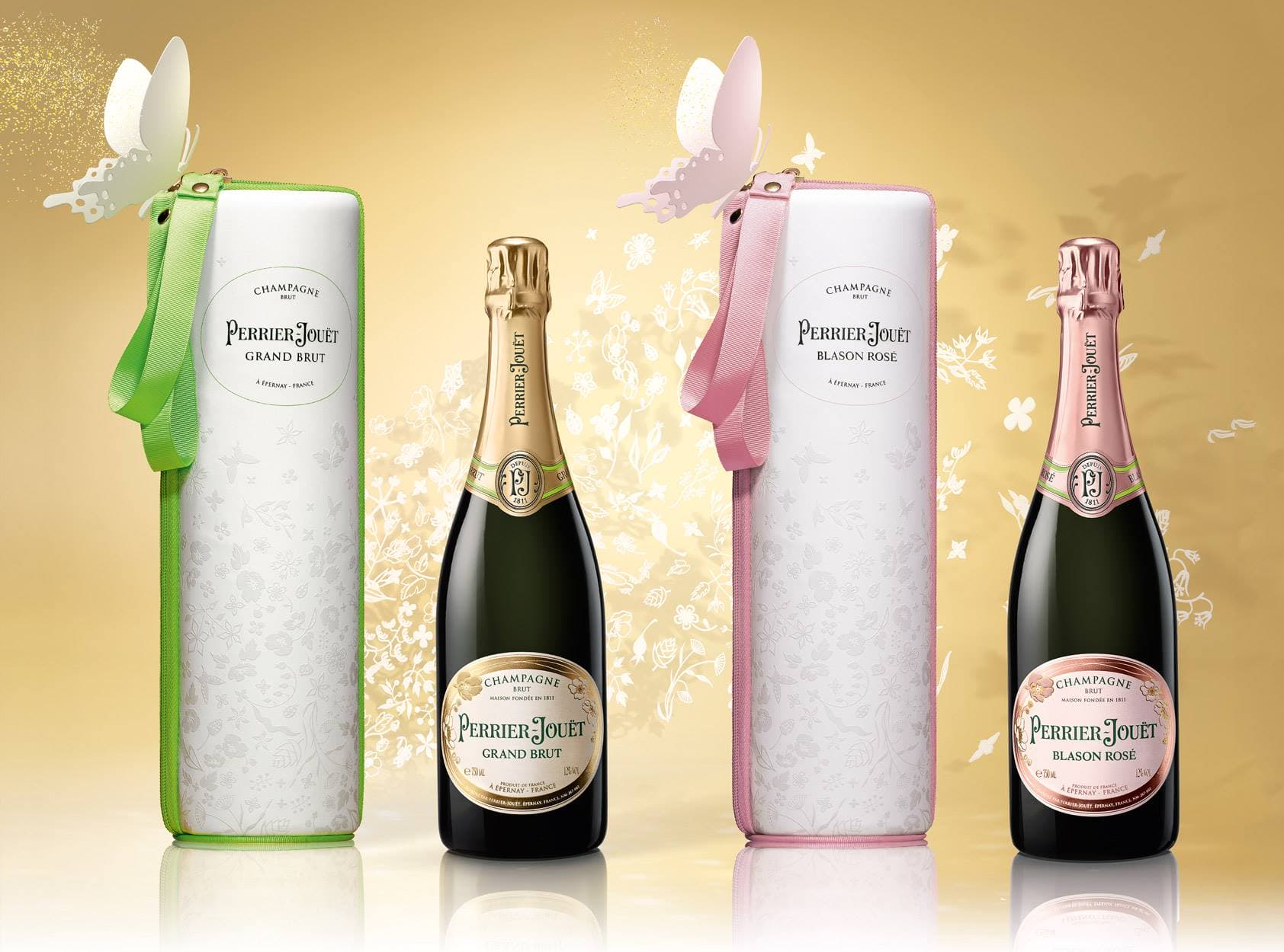Perrier Jouet Grand Brut and Blason Rose