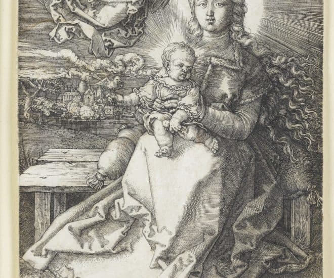 Maria crowned by an angel dated 1520