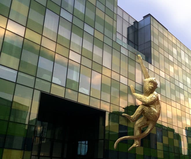 Opposite House Installs Golden Monkey Sculpture
