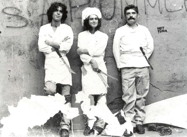 A young Bourdain as he apprenticed in seafood restaurants in Providence before he decided to enrol in the CIA, the Culinary Institute of America, that is.