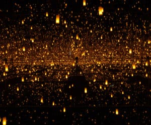 Yayoi Kusama, "Aftermath of Obliteration of Eternity," 2009, part of "Yayoi Kusama: Infinity Mirrors" at the Hirshhorn Museum (Photo credit: Yayoi Kusama via AFP)