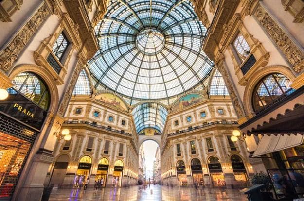One of two global luxury meccas - The Galleria Vittorio Emanuele II, Italy's oldest active shopping mall and a major landmark of Milan