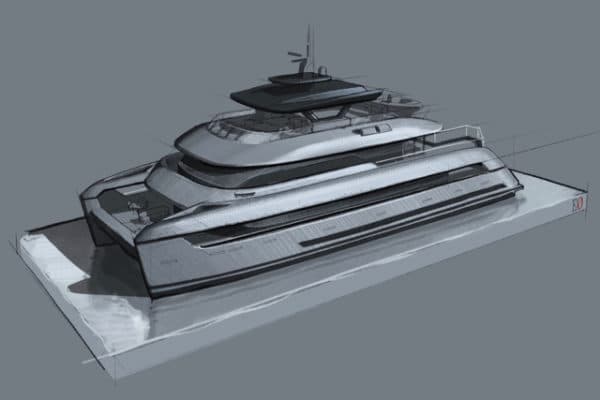 Designed by Espen Øino, the SpaceCat has over 575sqm of external living space and more than 300sqm of interior area