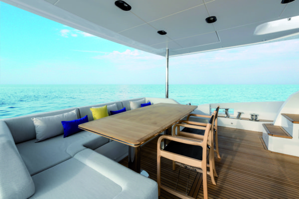 The aft cockpit offers a popular dining option
