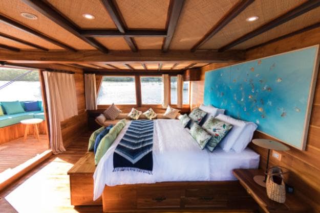 The 26m motor yacht Magia II is fresh from a refit and has a stunning master suite with panoramic views