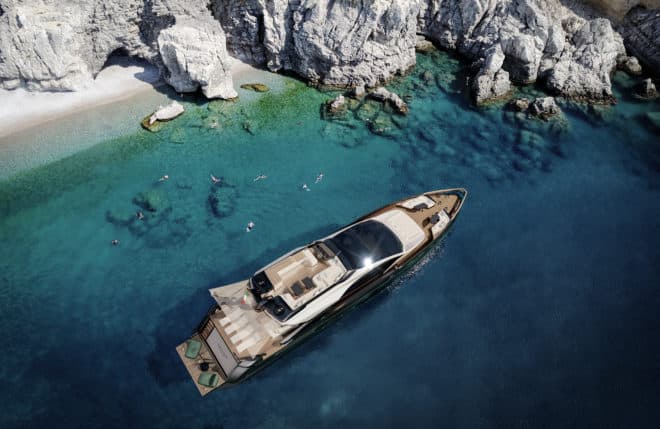 The Grande S10 marks the first time Azimut has worked with exterior designer Alberto Mancini