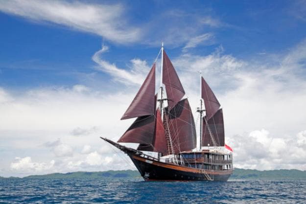 The 51m Dunia Baru is built for adventure and meticulously maintained; Photo: Dennis Anderson