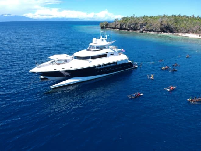The 115 powercat Spirit is available for charter in Papua New Guinea through Camper & Nicholsons