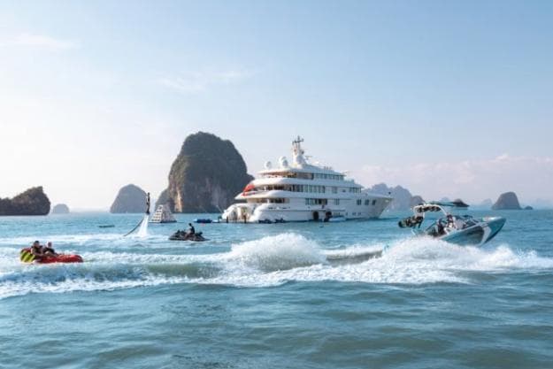 A superyacht with the right toys means you have an enormous range of ways to enjoy these pristine waters; Photo: Burgess