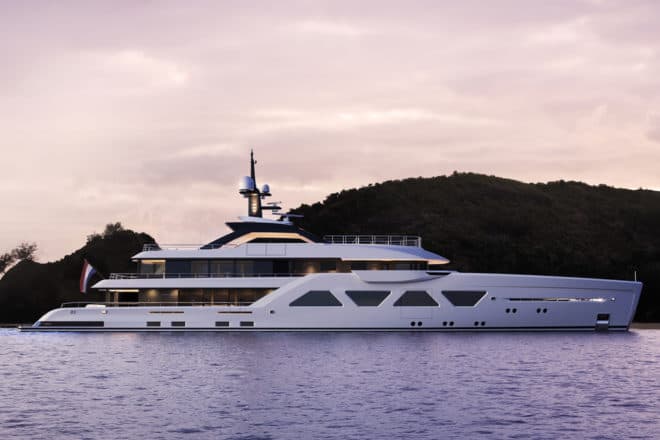 Striking profile of the new Espen Oino-designed Amels 60 Limited Edition