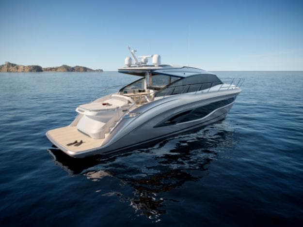 Princess’s sleek V55 features an elegant aft sunpad and can reach 37 knots