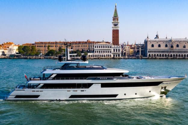 Riva’s 50m Race (pictured in Venice) is the Italian yard’s biggest-ever build - by quite some margin
