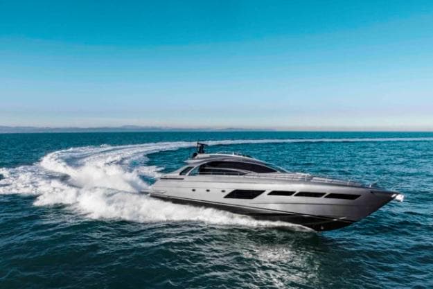 The 83ft, four-cabin Pershing 8X launched this year is the Ferretti Group’s fastest yacht, hitting 48 knots with the option of twin 2,638hp MTUs
